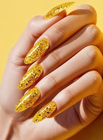 close-up-female-hand-fashionable-yellow-manicure-beautiful-backgroundbackground